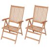 vidaXL Reclining Garden Chairs 2 pcs Solid Teak Wood