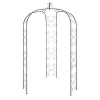vidaXL Garden Arch Black Ø180x255 cm Steel,  vidaXL Garden Arch Black Ø180x255 cm Steel