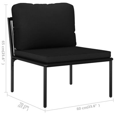vidaXL 3 Piece Garden Lounge Set with Cushions Black PVC,  vidaXL 3 Piece Garden Lounge Set with Cushions Black PVC