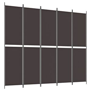 vidaXL 5-Panel Room Divider Brown 250x220 cm Fabric
