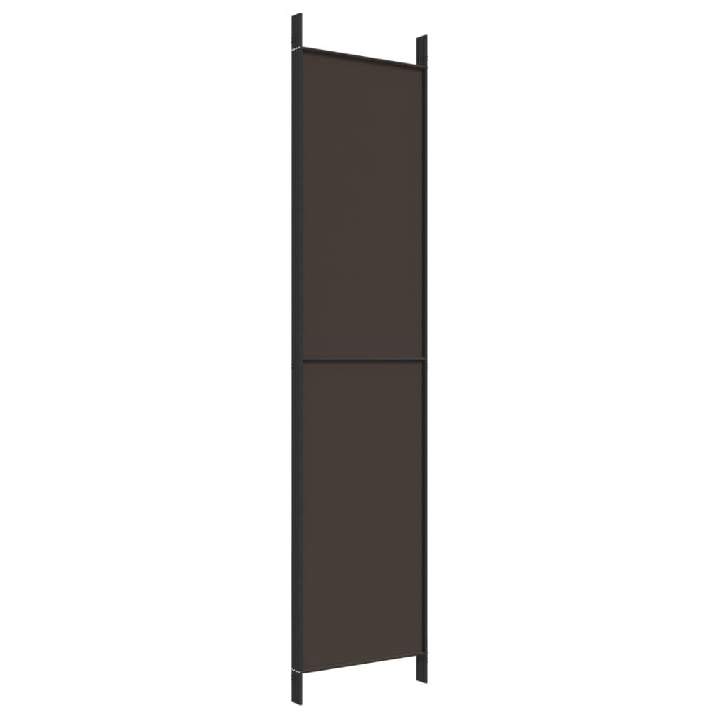 vidaXL 4-Panel Room Divider Brown 200x220 cm Fabric