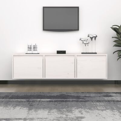 vidaXL TV Cabinets 3 pcs White Solid Wood Pine, white vidaXL TV Cabinets 3 pcs White Solid Wood Pine