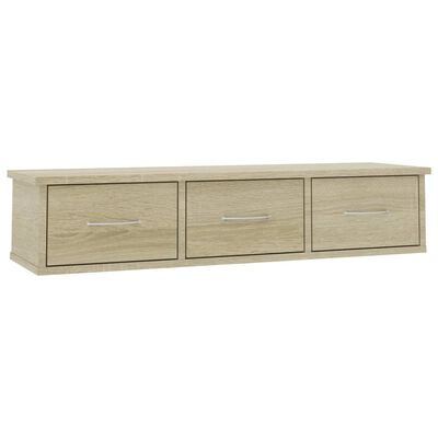 vidaXL Wall-mounted Drawer Shelf Sonoma Oak 88x26x18.5 cm Engineered Wood, sonoma oak vidaXL Wall-mounted Drawer Shelf Sonoma Oak 88x26x18.5 cm Engineered Wood
