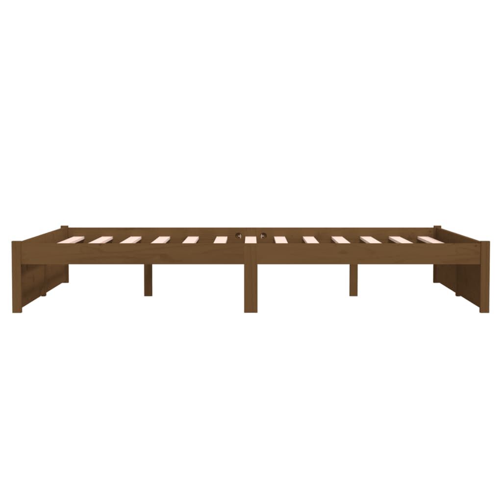 vidaXL Bed Frame without Mattress Honey Brown Solid Wood 140x190 cm