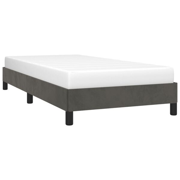 vidaXL Bed Frame without Mattress Dark Grey 92x187 cm Single Velvet