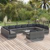 vidaXL 13 Piece Garden Lounge Set with Cushions Grey Poly Rattan