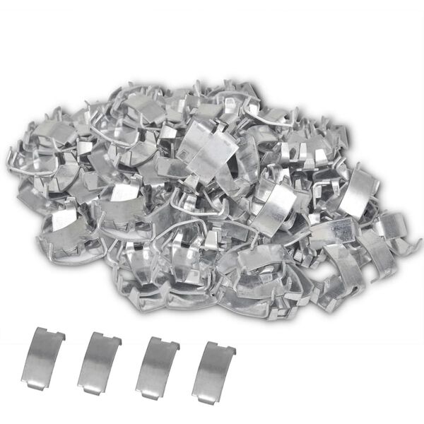 vidaXL 500 Dovetail Clips for Razor Wire Galvanised Steel