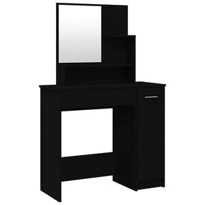 vidaXL Dressing Table with Mirror Black 86,5x35x136 cm