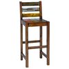 vidaXL Bar Stool | Set of 2 | Multicolour | Solid reclaimed boat wood | Standard