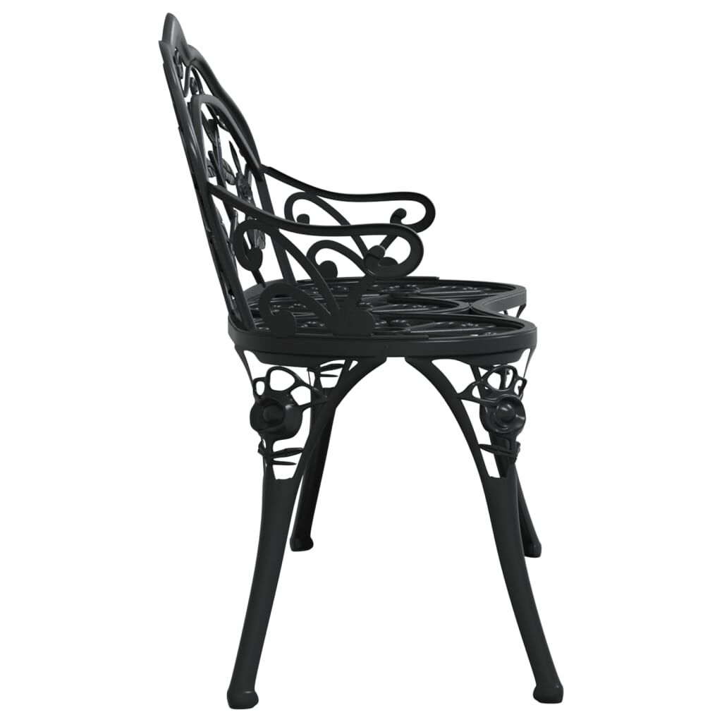 vidaXL Garden Bench 100 cm Cast Aluminium Black