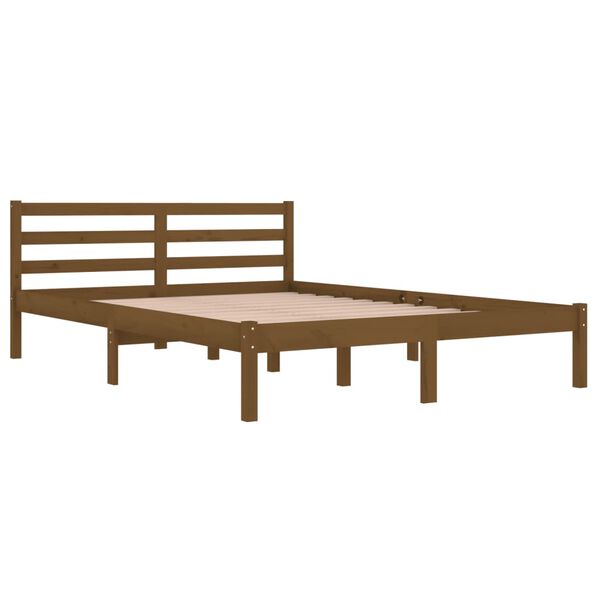 vidaXL Bed Frame without Mattress Solid Wood Pine 140x200cm Honey Brown