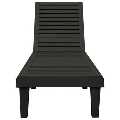 vidaXL Sun Lounger Black 155x58x83 cm Polypropylene, black vidaXL Sun Lounger Black 155x58x83 cm Polypropylene