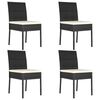 vidaXL 5 Piece Garden Dining Set Poly Rattan Black