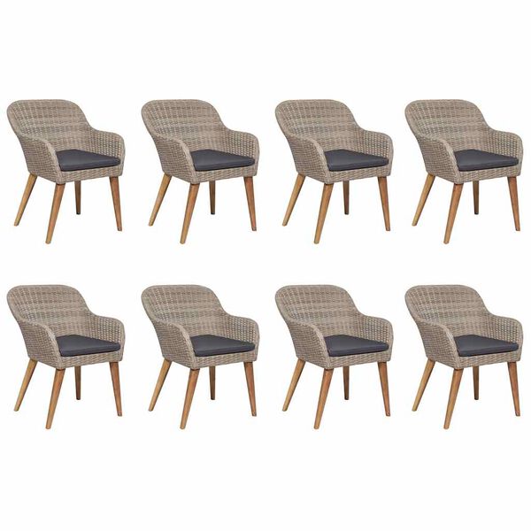 vidaXL 9 Piece Garden Dining Set Brown