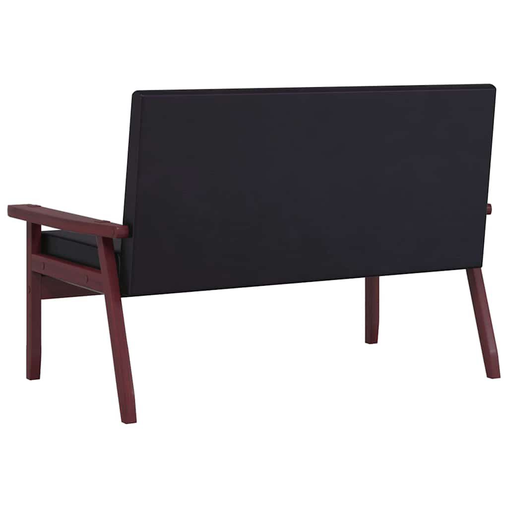 vidaXL 2-Seater Sofa Black Faux Leather