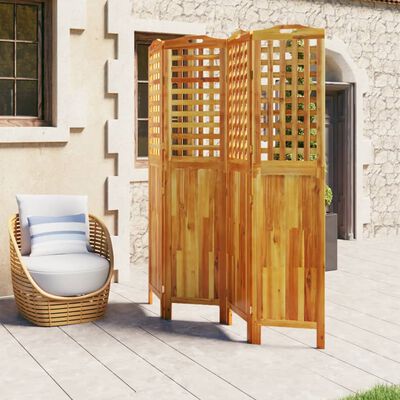 vidaXL 4-Panel Room Divider 162x2x180 cm Solid Wood Acacia,  vidaXL 4-Panel Room Divider 162x2x180 cm Solid Wood Acacia