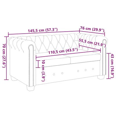 vidaXL Chesterfield Sofa 2-Seater Artificial Leather Brown,  vidaXL Chesterfield Sofa 2-Seater Artificial Leather Brown