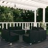 vidaXL 8 Piece Garden Lounge Set with Cushions Poly Rattan Black