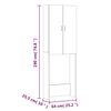 vidaXL Washing Machine Cabinet Concrete Grey 64x25.5x190 cm