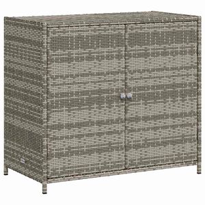 vidaXL Garden Storage Cabinet Grey 83x45x76 cm Poly Rattan
