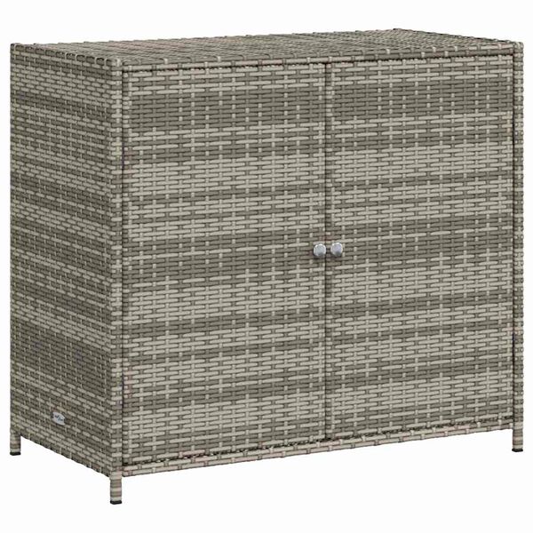 vidaXL Garden Storage Cabinet Grey 83x45x76 cm Poly Rattan