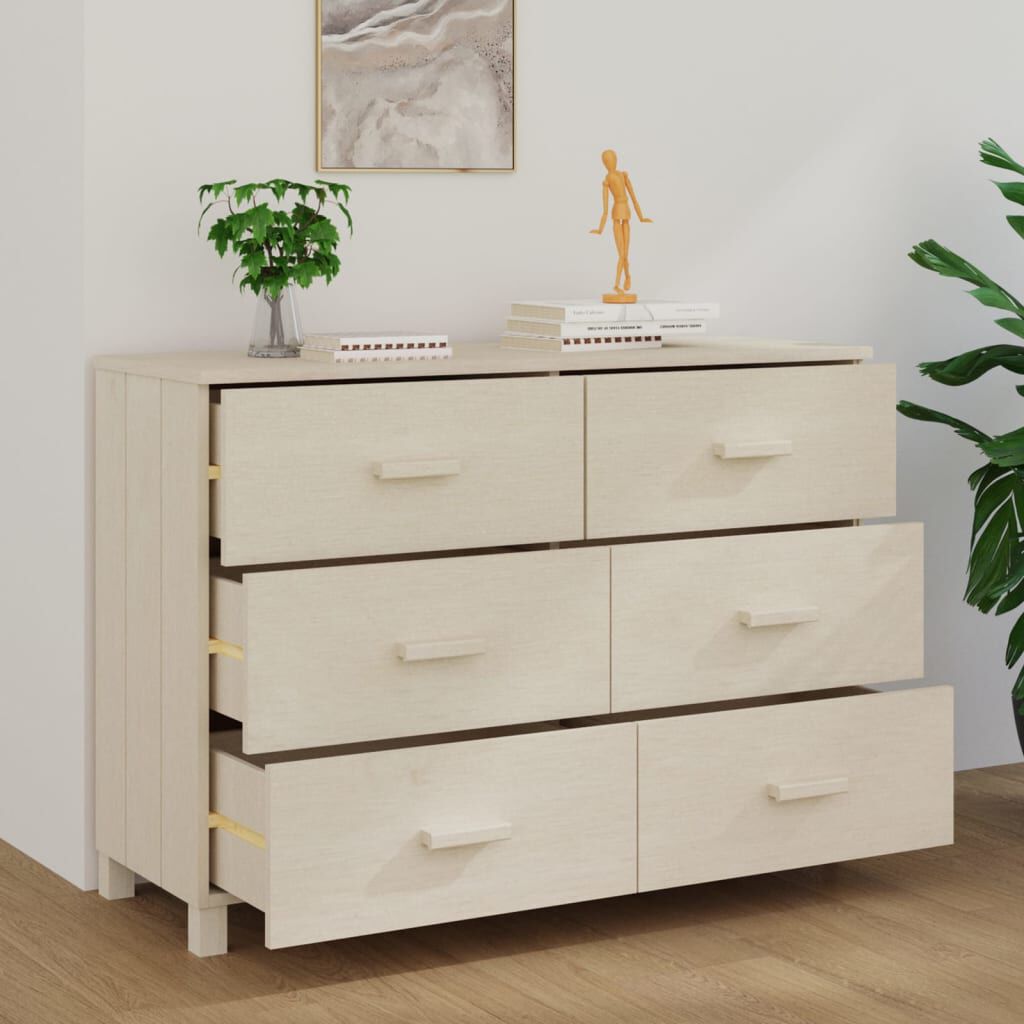 vidaXL Sideboard HAMAR Honey Brown 113x40x80 cm Solid Wood Pine