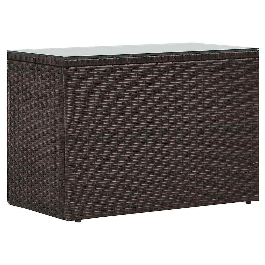 vidaXL 5 Piece Garden Lounge Set with Cushions Poly Rattan Brown