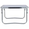 vidaXL Folding Camping Table White Aluminium 60x40 cm