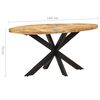 vidaXL Dining Table 160x90x75 cm Rough Mango Wood