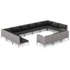 vidaXL 13 Piece Garden Lounge Set with Cushions Poly Rattan Dark Grey