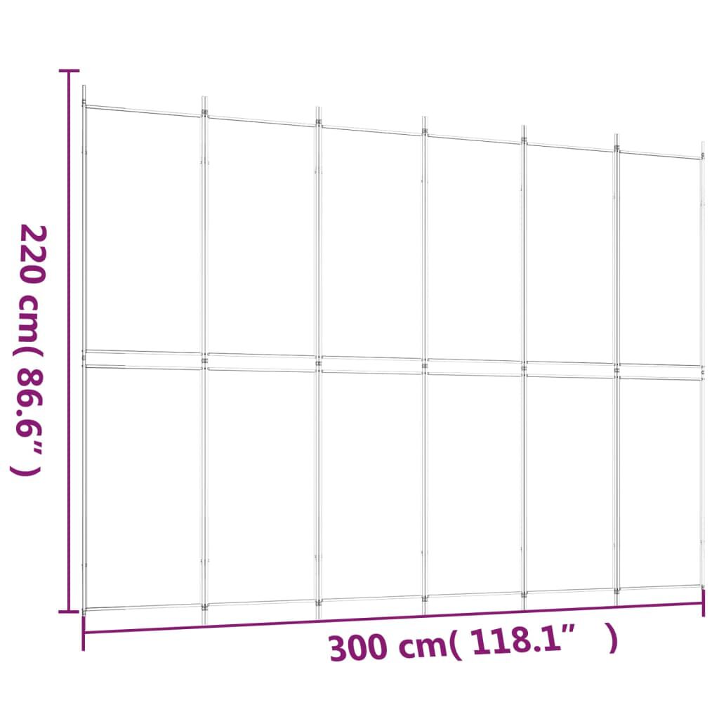 vidaXL 6-Panel Room Divider Black 300x220 cm Fabric