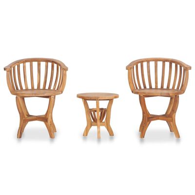 vidaXL 3 Piece Garden Bistro Set Solid Teak Wood,  vidaXL 3 Piece Garden Bistro Set Solid Teak Wood