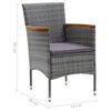 vidaXL 5 Piece Garden Dining Set with Cushions Poly Rattan Grey