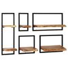 vidaXL Wall Shelf Set 5 Pieces Solid Acacia Wood and Steel