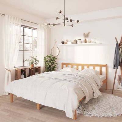 vidaXL Bed Frame without Mattress Honey Brown Solid Wood 120x200 cm, honey brown vidaXL Bed Frame without Mattress Honey Brown Solid Wood 120x200 cm