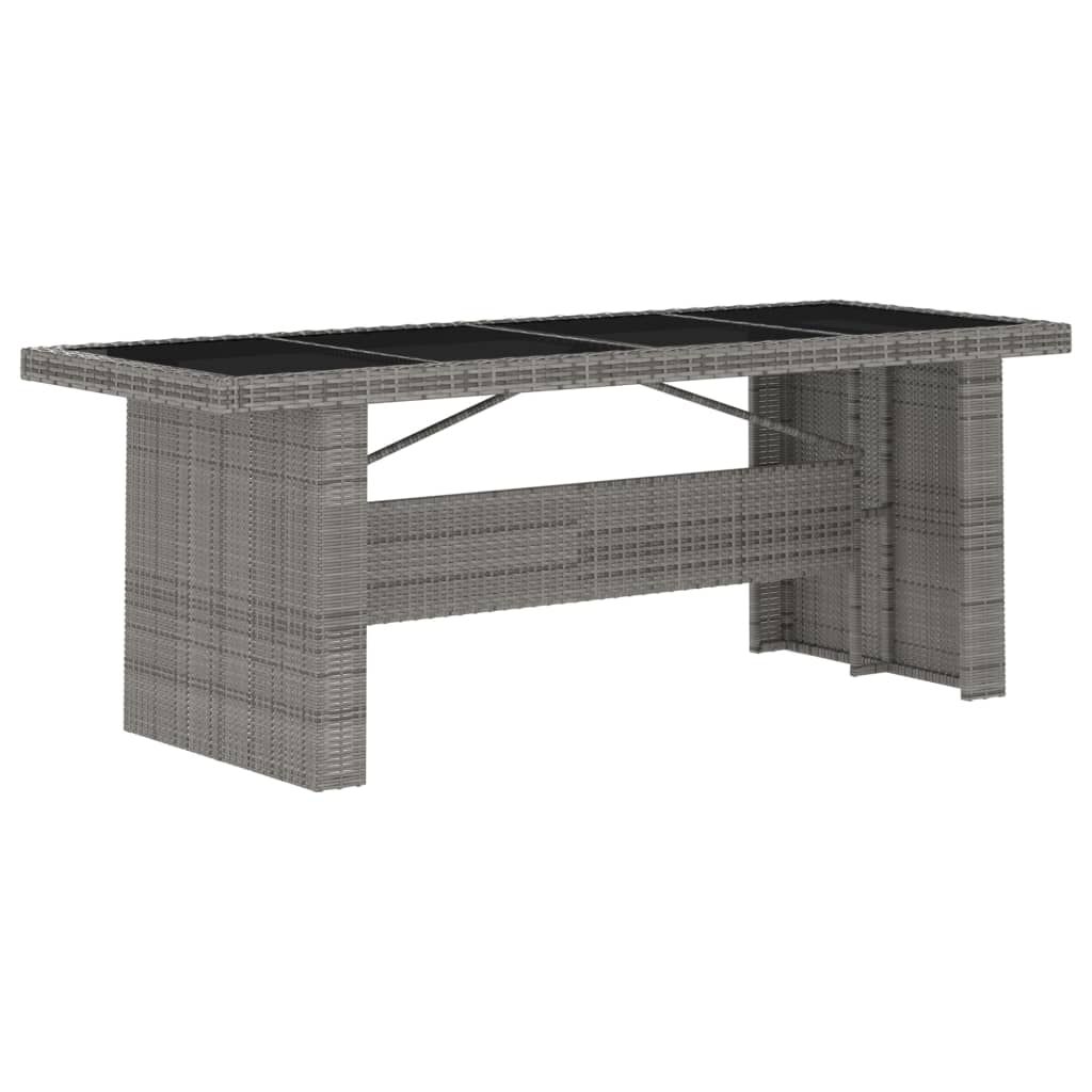 vidaXL 7 Piece Outdoor Dining Set with Cushions Poly Rattan Grey