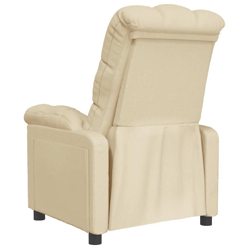 vidaXL Recliner Chair Cream Fabric