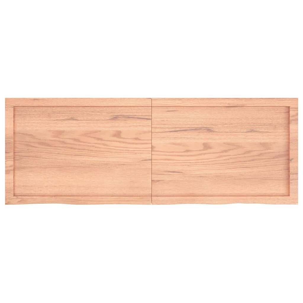 vidaXL Table Top Light Brown 140x50x(2-4) cm Treated Solid Wood Oak