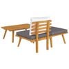 vidaXL 3 Piece Garden Lounge Set with Cushions Solid Acacia Wood