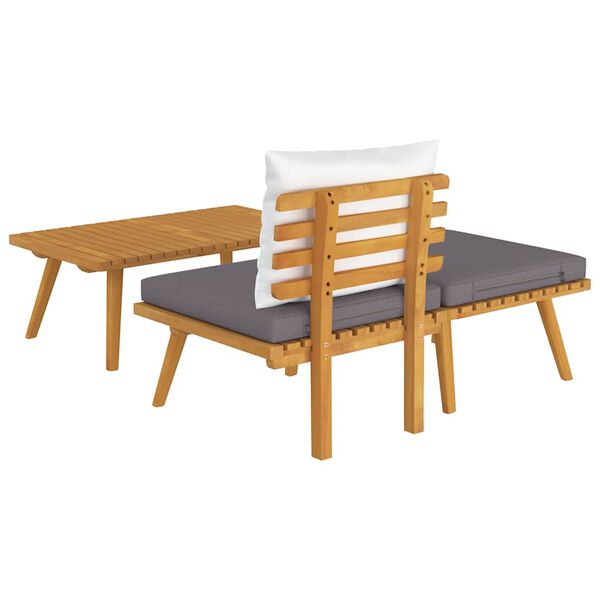 vidaXL 3 Piece Garden Lounge Set with Cushions Solid Acacia Wood