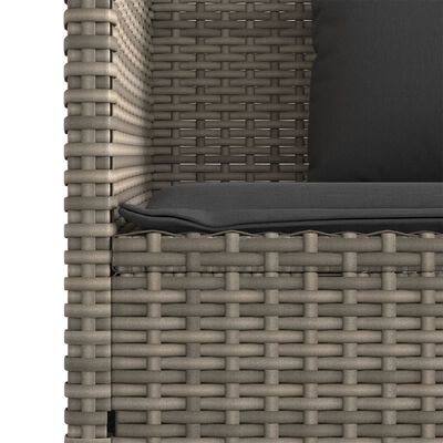 vidaXL Garden Bench with Cushions Grey Poly Rattan, grey vidaXL Garden Bench with Cushions Grey Poly Rattan