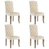 vidaXL Dining Chairs 4 pcs Beige Linen-Look Fabric