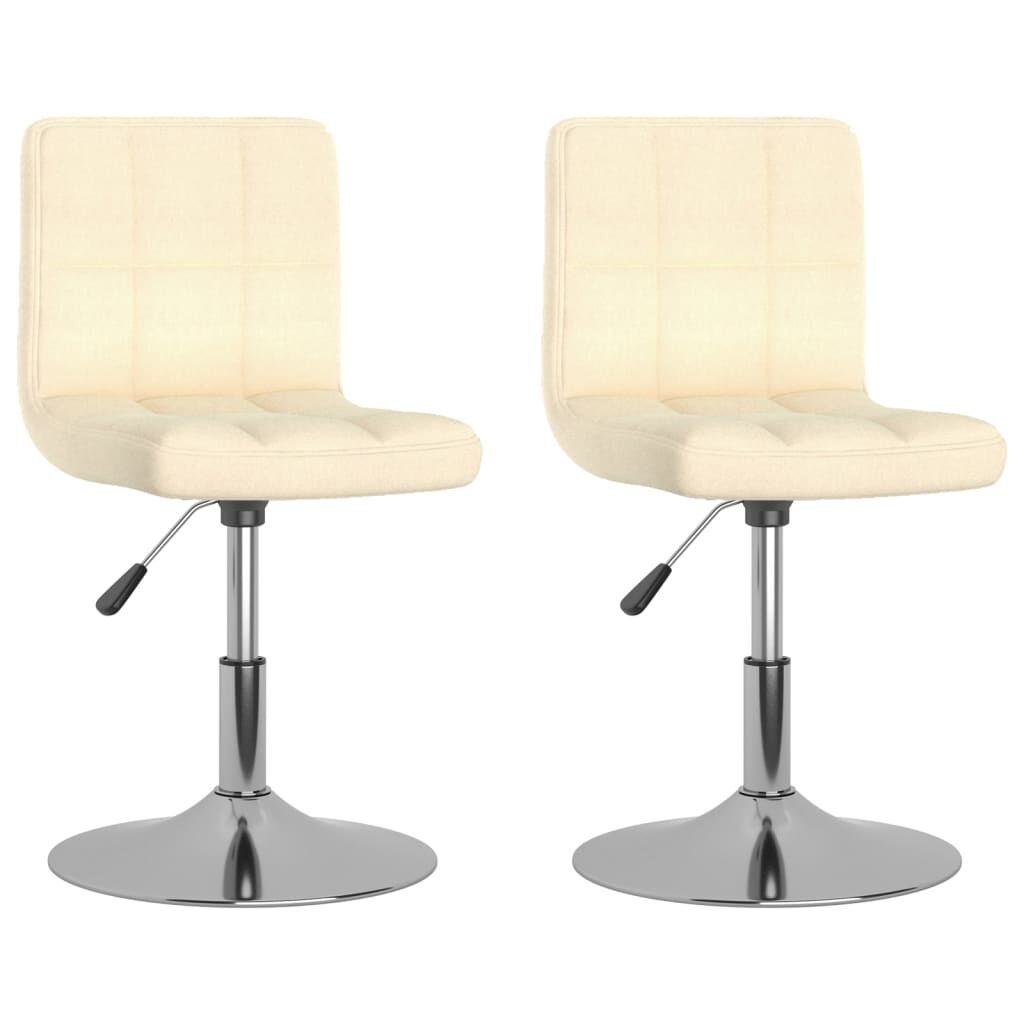 vidaXL Swivel Dining Chairs 2 pcs Cream Fabric