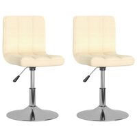 vidaXL Swivel Dining Chairs 2 pcs Cream Fabric, cream vidaXL Swivel Dining Chairs 2 pcs Cream Fabric
