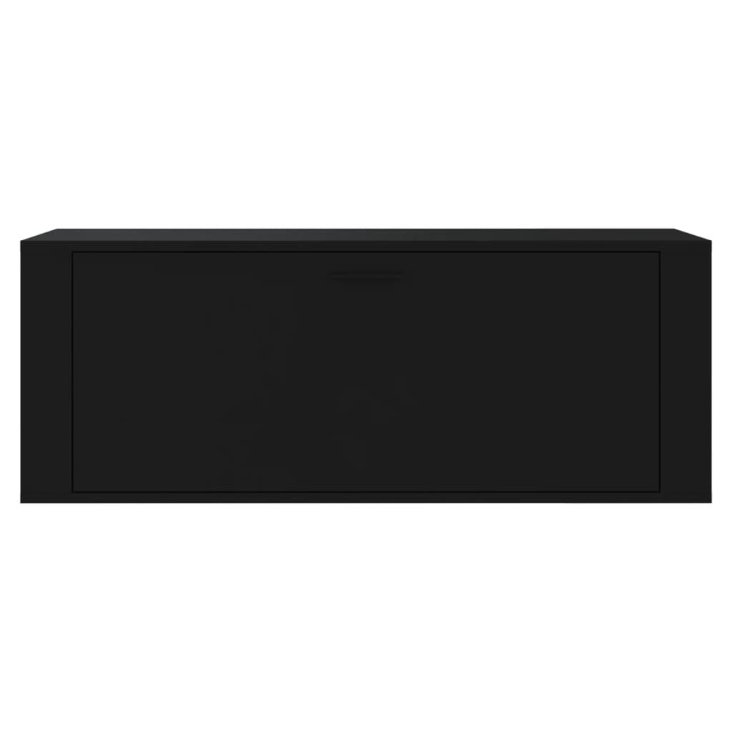 vidaXL Wall Shoe Cabinet Black 100x35x38 cm Engineered Wood