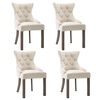 vidaXL Dining Chairs 4 pcs Beige Fabric