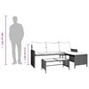 vidaXL Garden Sofa with Table and Cushions L-Shaped Black Poly Rattan