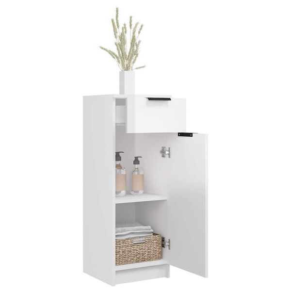 vidaXL Bathroom Cabinet High Gloss White 32x33.5x90 cm Engineered Wood
