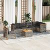 vidaXL 7 Piece Garden Sofa Set with Cushions Grey Poly Rattan