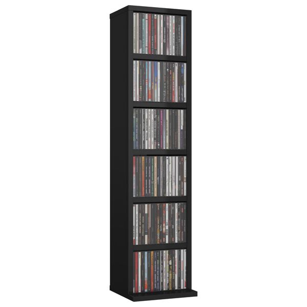 vidaXL CD Cabinet High Gloss Black 21x20x88 cm Engineered Wood